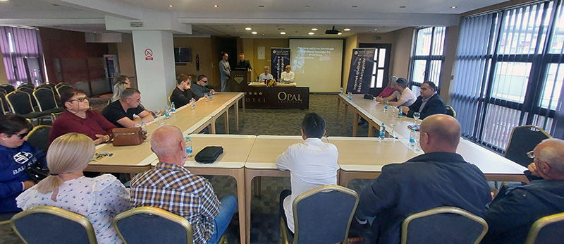 Figure 1. Nermin Memić and Nermin Rizvić gave a presentation on the application of assistive technology in rehabilitation.
